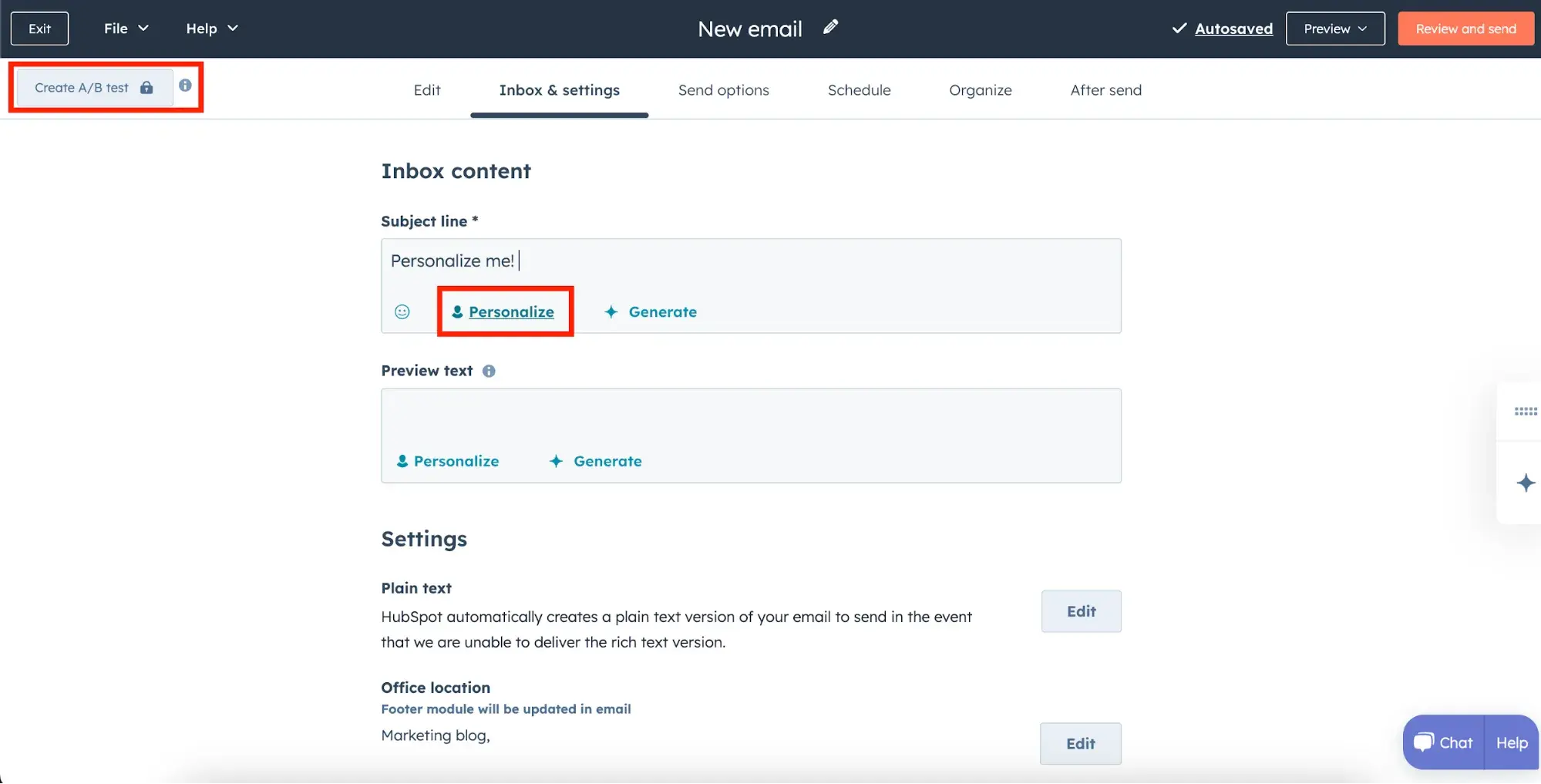 ideal email length best practices: email personalization in hubspot marketing hub
